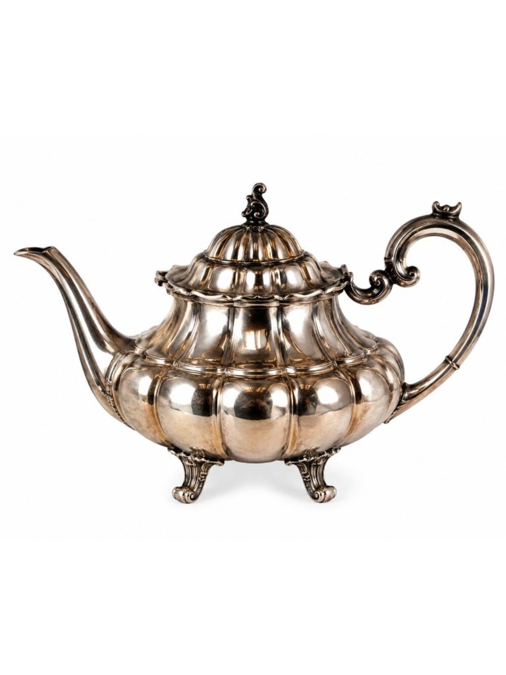 Vintage Reed and Barton Holiday 7050 Silver Plated Teapot Footed Victorian Style